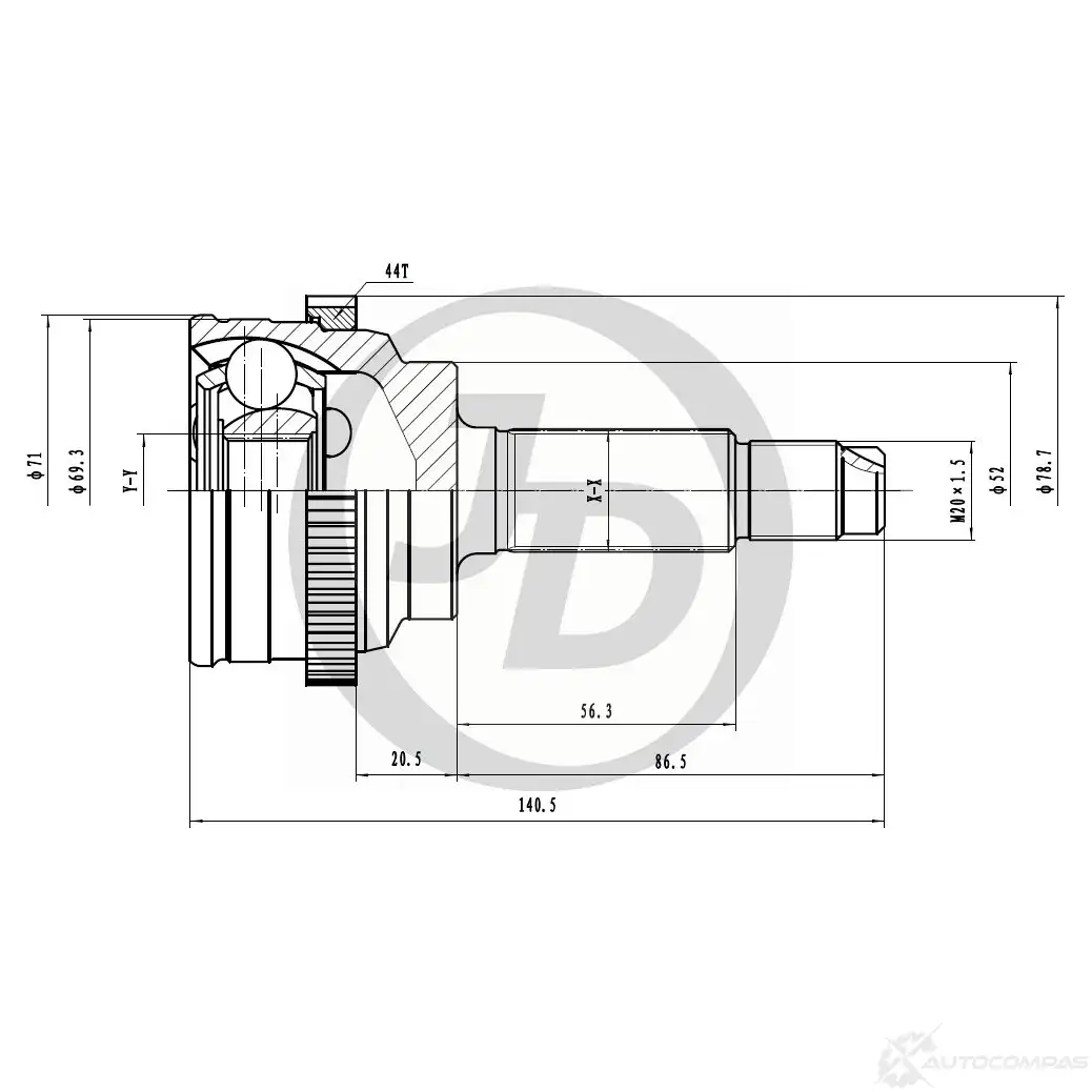ШРУС JD JCT0015A 1420590959 4F OFVZ