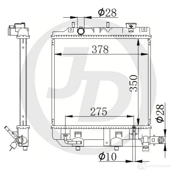 Радиатор JD JPR0017 1420588118 2Q1B G02 изображение 0