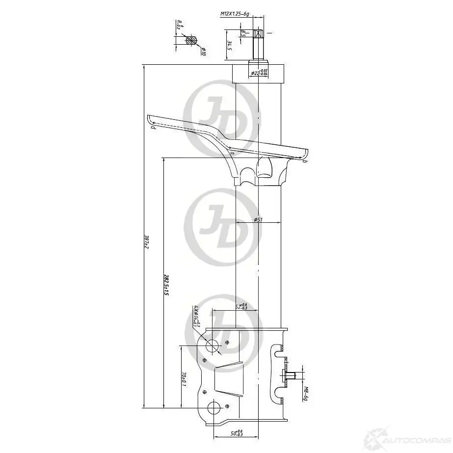 Стойка амортизатора JD 1420585549 340UG KS JAS0128
