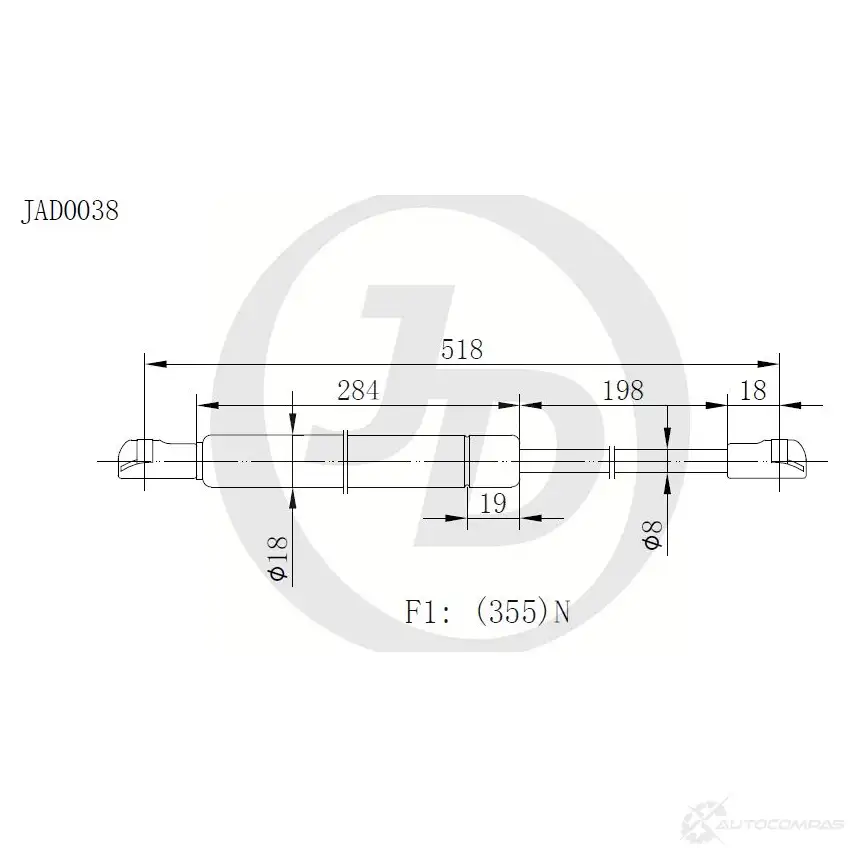 Газовый упор JD JAD0038 HTX3 O 1420586153 изображение 0