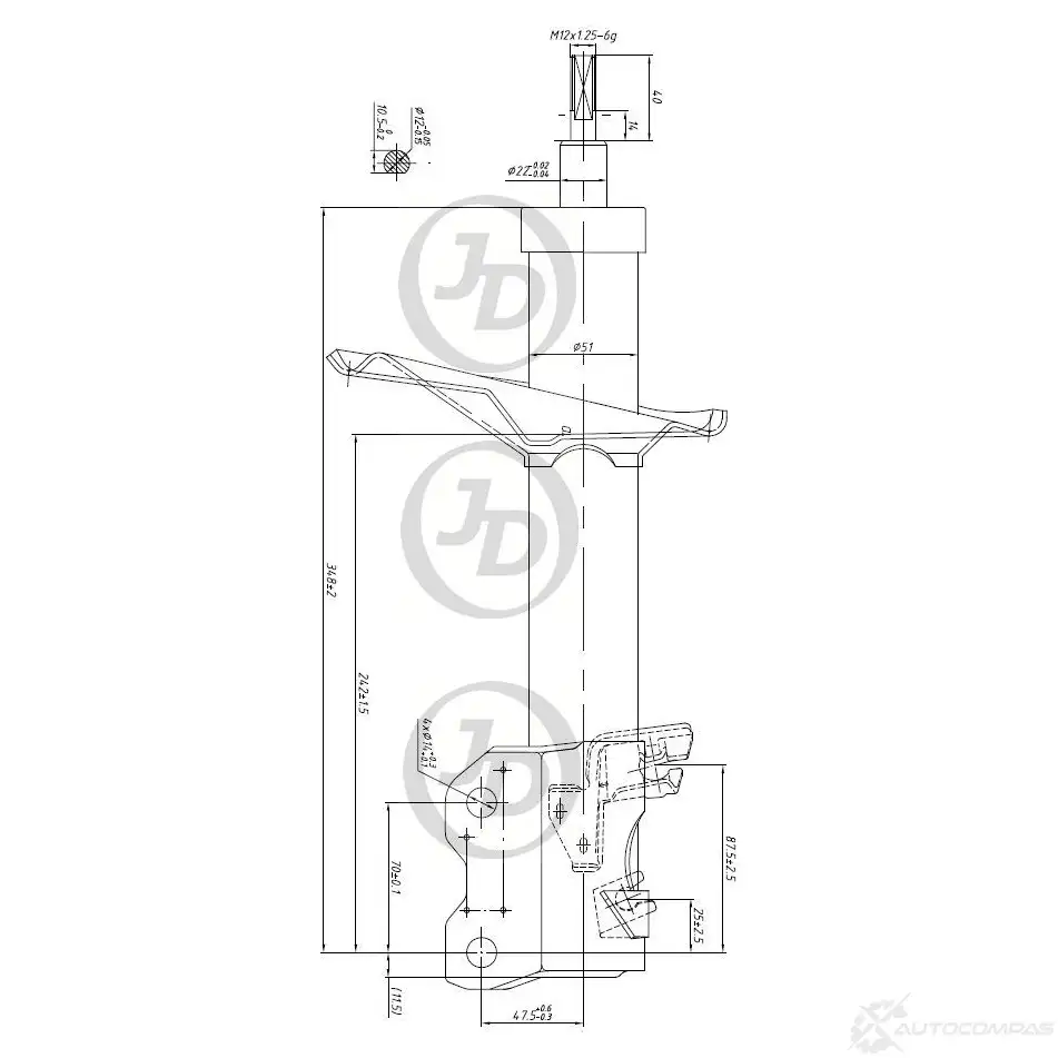 Стойка амортизатора JD 5CJ 46 JAS0069 1420585512 изображение 0