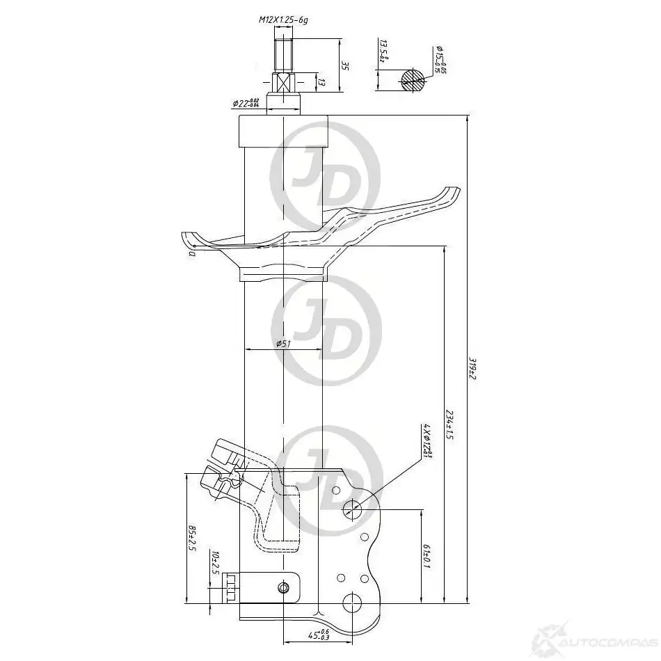 Стойка амортизатора JD 5U6 OSK 1420585523 JAS0084