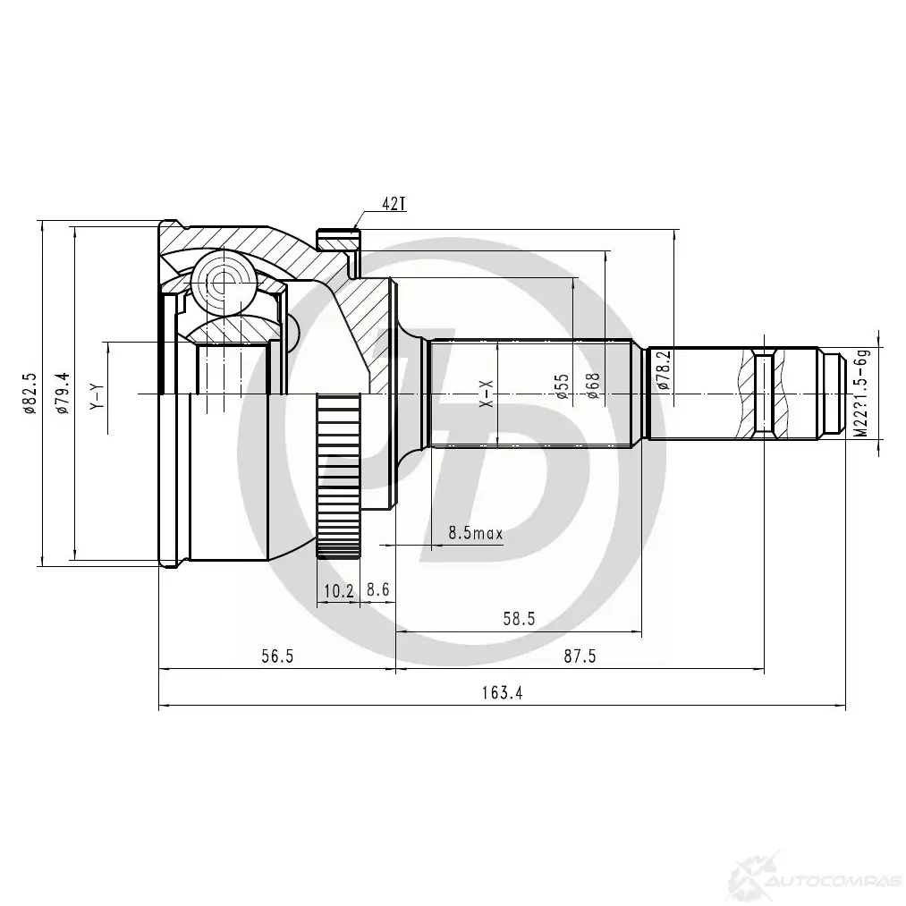 ШРУС JD 1GC KK 1420590967 JCT0023A изображение 0