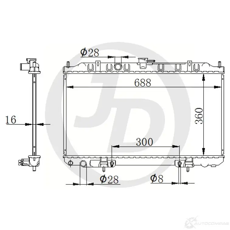 Радиатор JD H 9ZQUD 1420588119 JPR0018