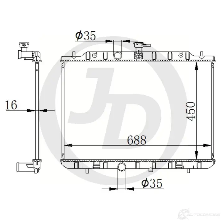 Радиатор JD NNQM4 6 1420588122 JPR0021