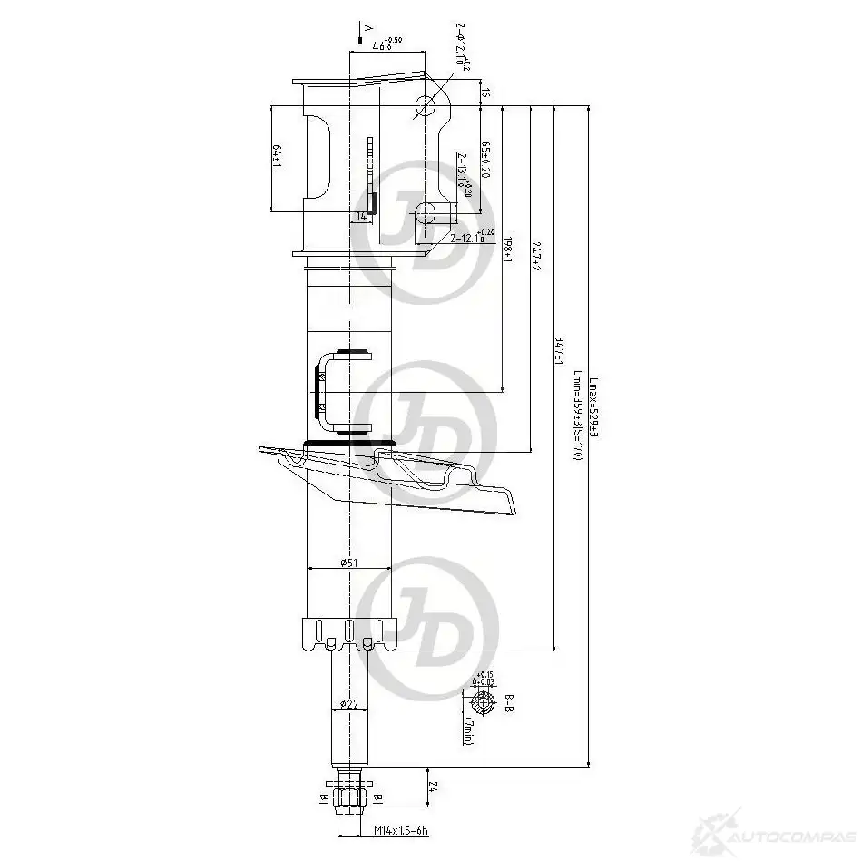 Стойка амортизатора JD 1420585612 F HDFS JAS0240