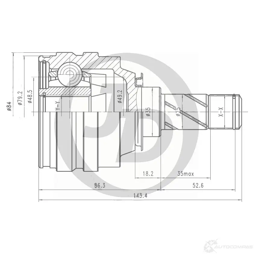 ШРУС JD JCN0154 1420590914 Y 89SA изображение 0