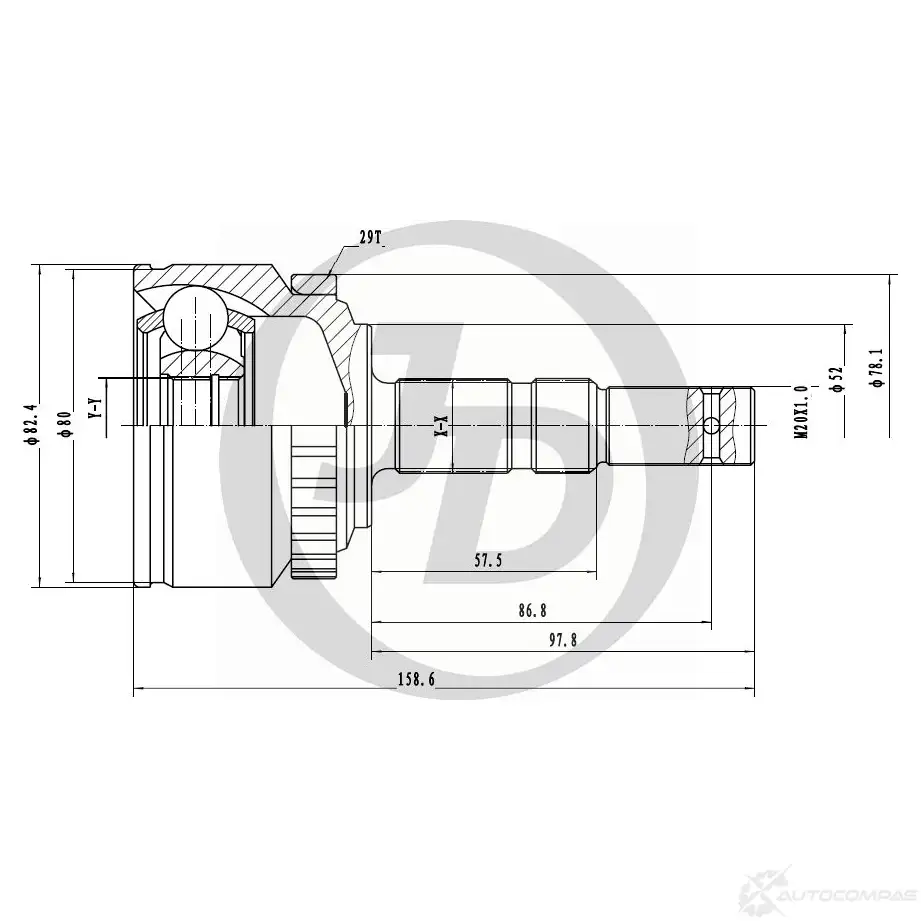 ШРУС JD B4L3 J4 1420591079 JCT0150A