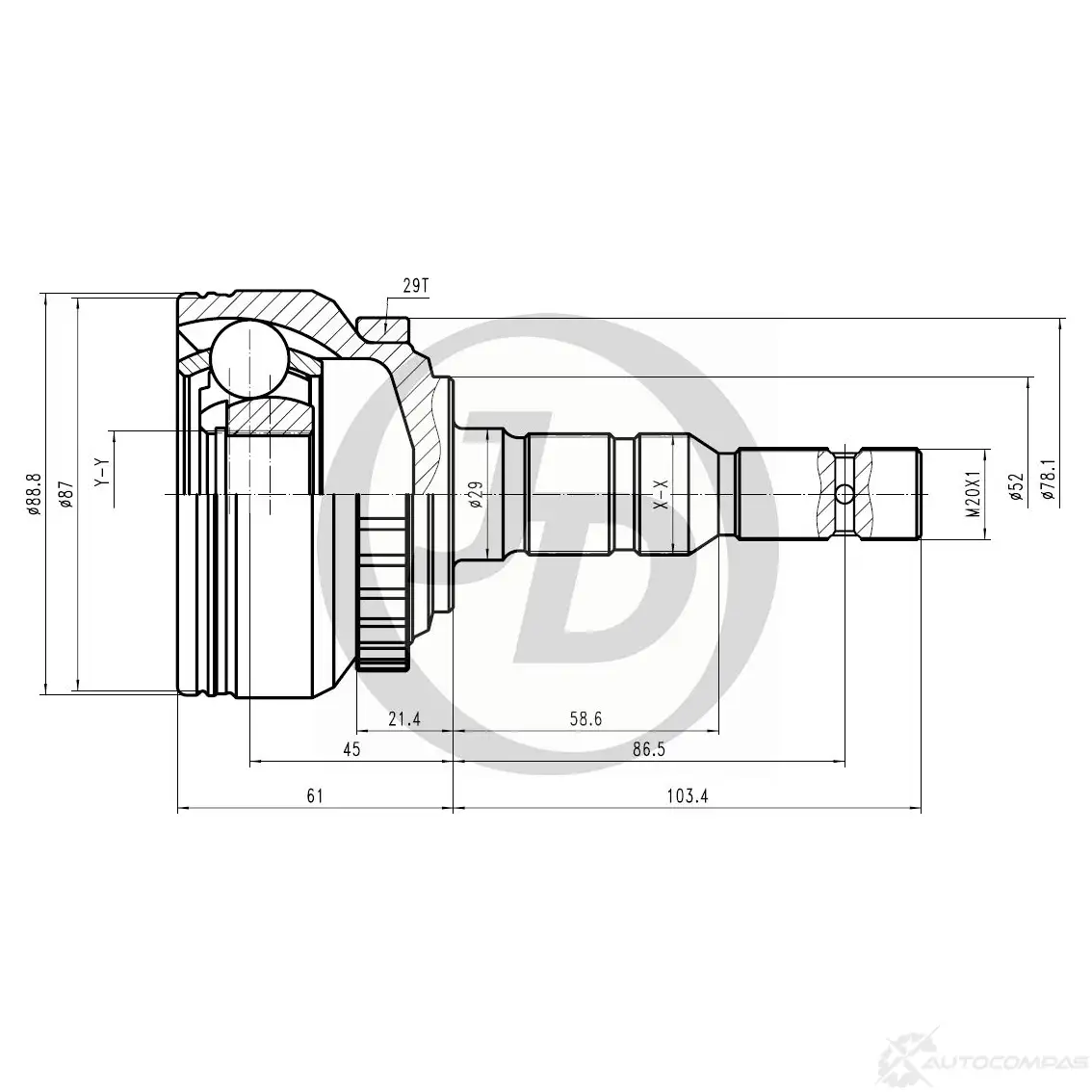 ШРУС JD 1420591129 W9O VD JCT0236A