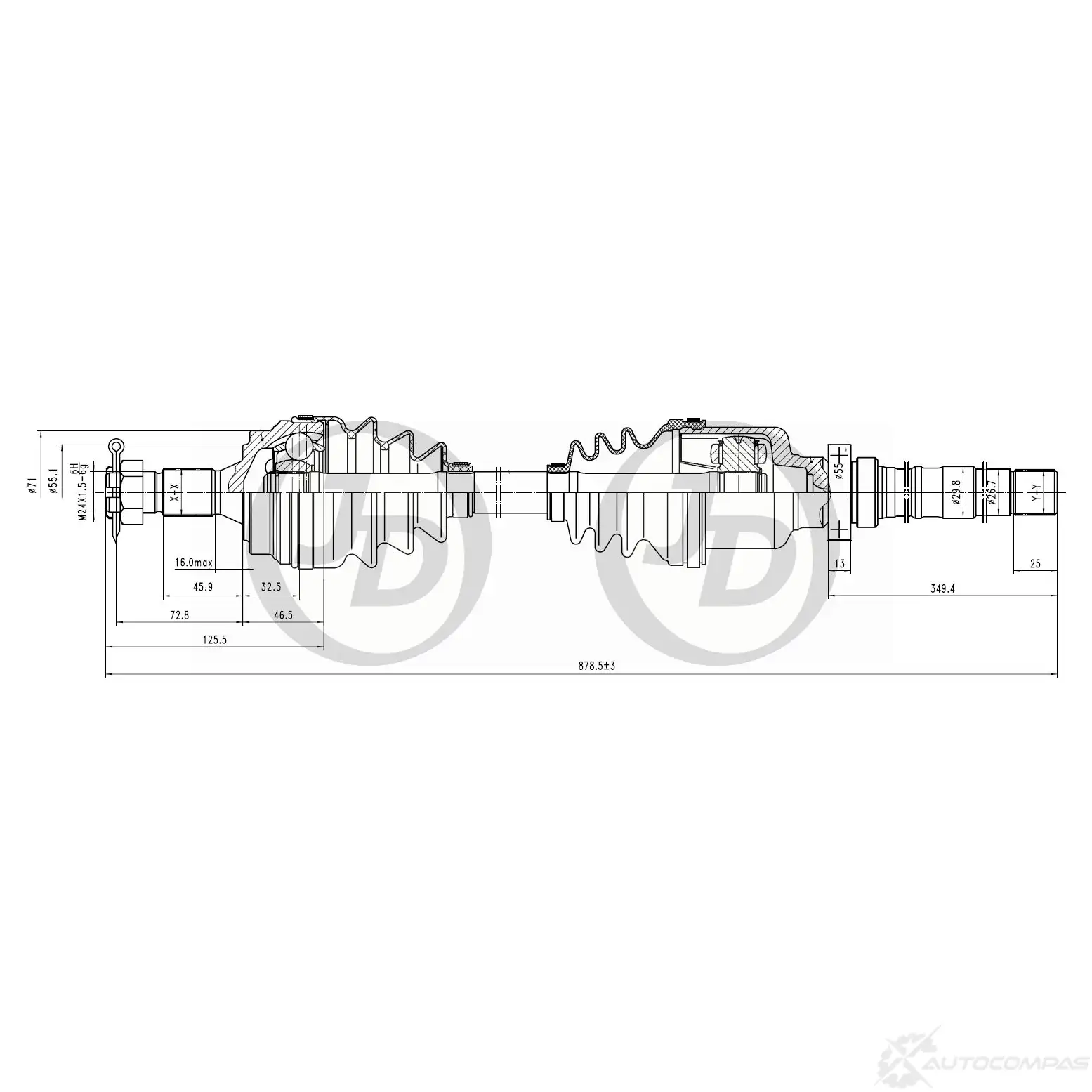 Вал приводной JD 99W SK 1420590897 JCA0013