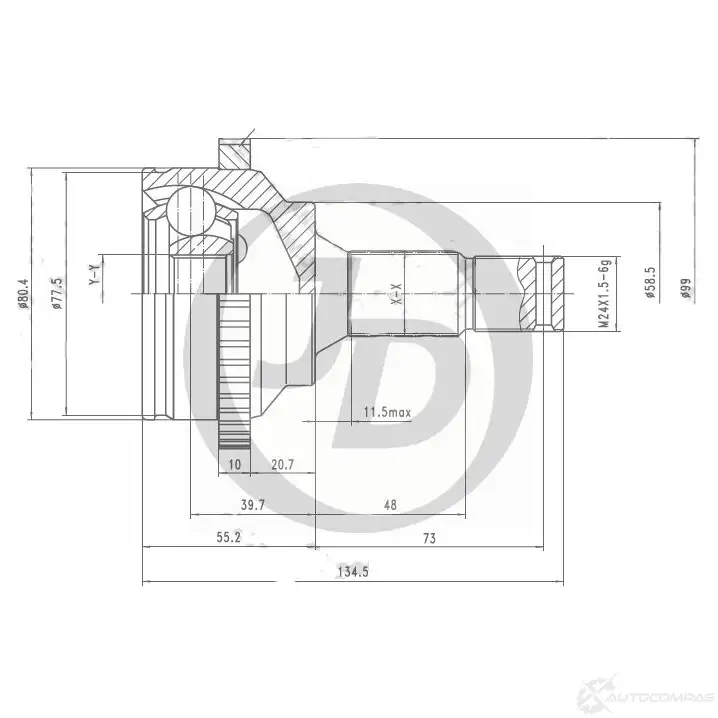 ШРУС JD JCT0103A 4 6S49N6 1420591041