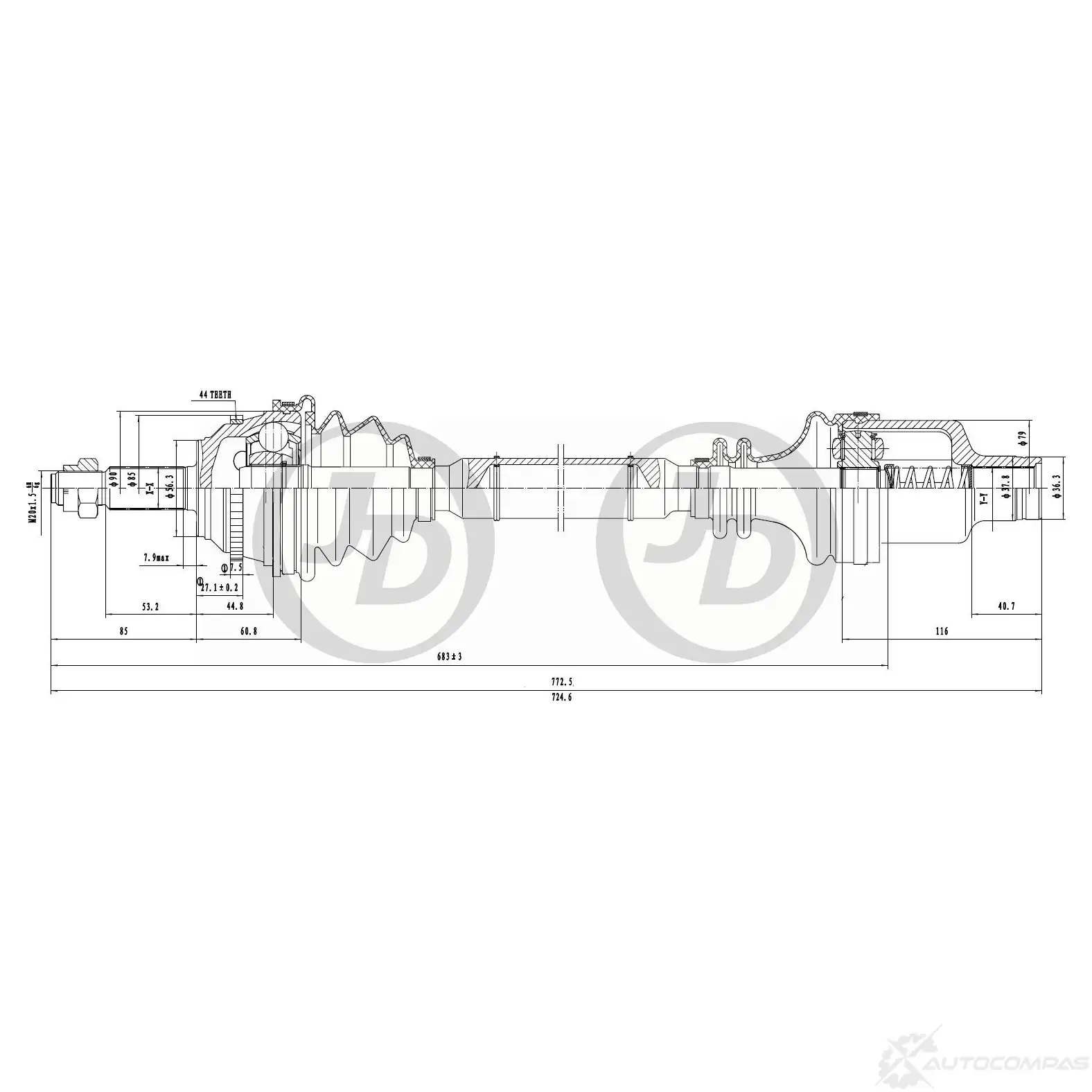 Вал приводной JD 1420590905 JCA0135A 5J5E ZS изображение 0