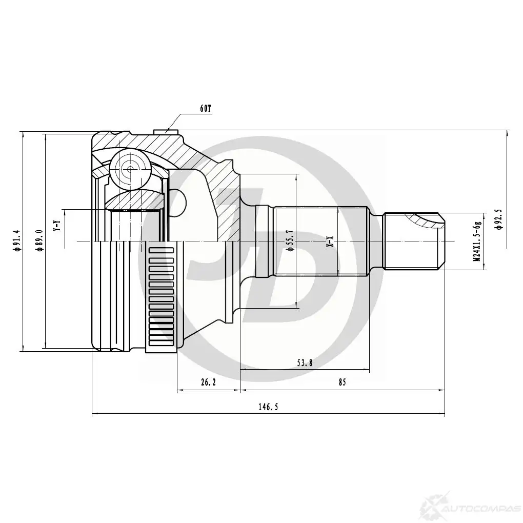 ШРУС JD 1420591134 JCT0241A QC DHF