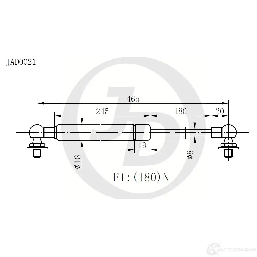 Газовый упор JD 1420586136 WF6E0 3 JAD0021