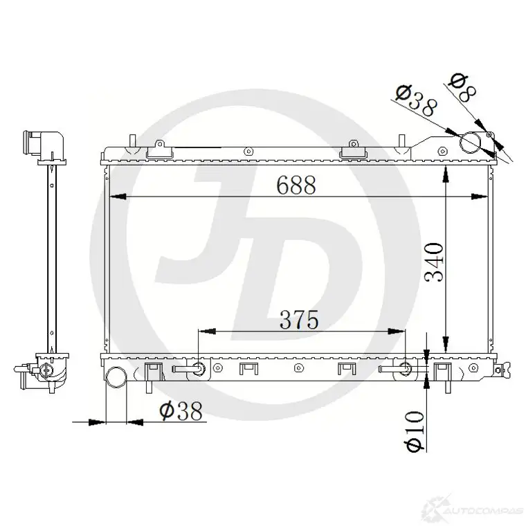 Радиатор JD JPR0024 1420588125 J KHKT