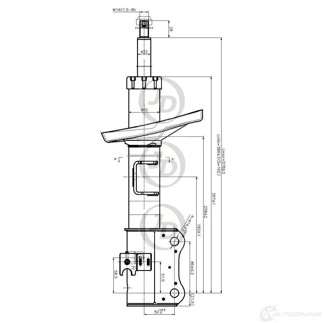 Стойка амортизатора JD B H34F JAS0220 1420585594