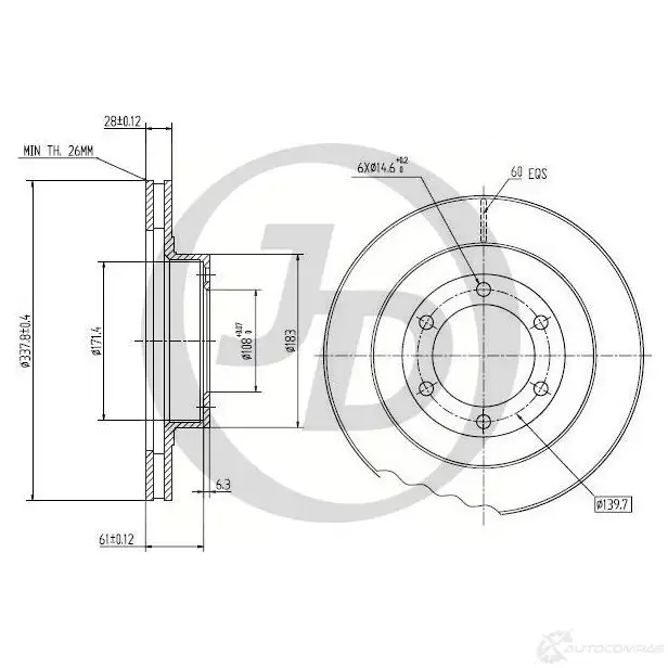 Диск тормозной JD JBD0028 1420586217 64 821Q