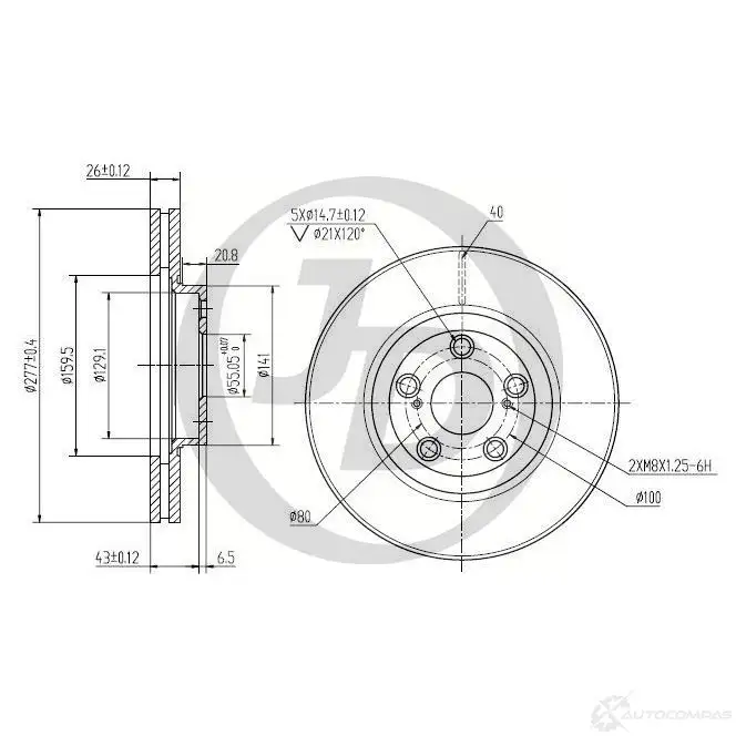 Диск тормозной JD V T1B4LR 1420586221 JBD0032 изображение 0