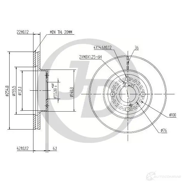 Диск тормозной JD 1420586222 KH S1TQ4 JBD0033 изображение 0