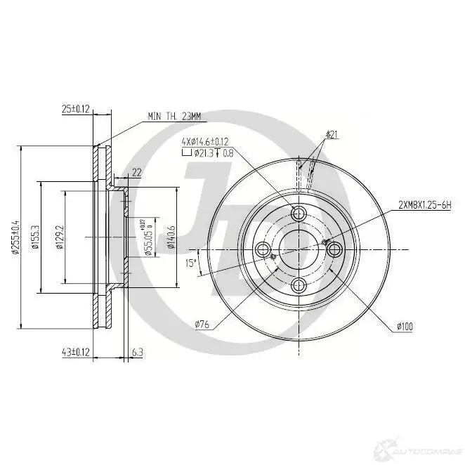 Диск тормозной JD CUT DL JBD0051 1420586240