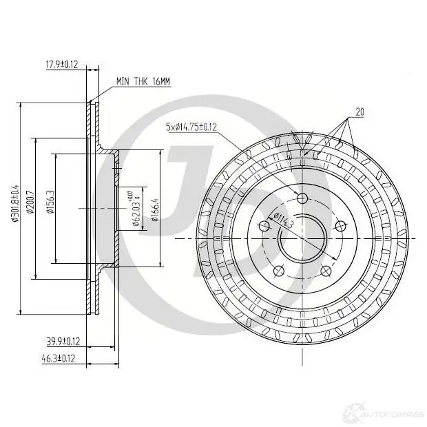 Диск тормозной JD 1420586241 VVLIB P JBD0052 изображение 0