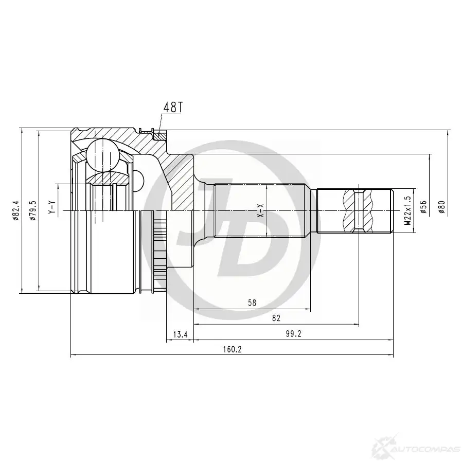 ШРУС JD 1420591020 IR N1CC JCT0078A