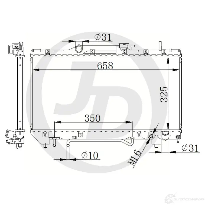 Радиатор JD JPR0026 1420588127 M Y7U5 изображение 0