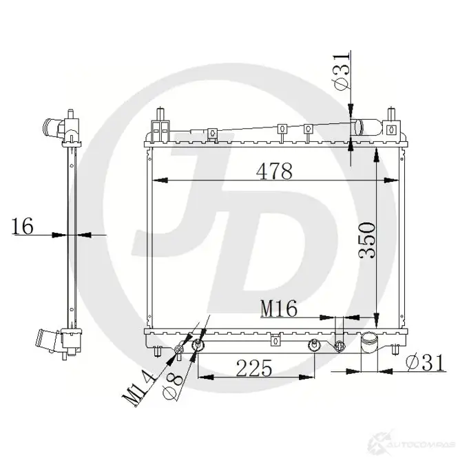 Радиатор JD AVGV5 7 JPR0030 1420588131 изображение 0