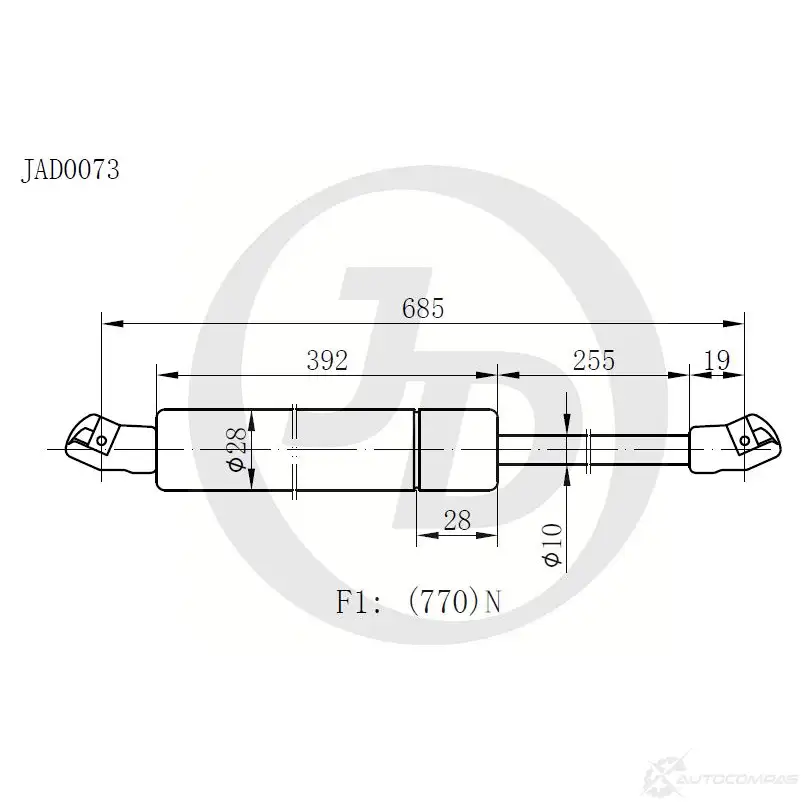 Газовый упор JD P3 ALX JAD0073 1420586187