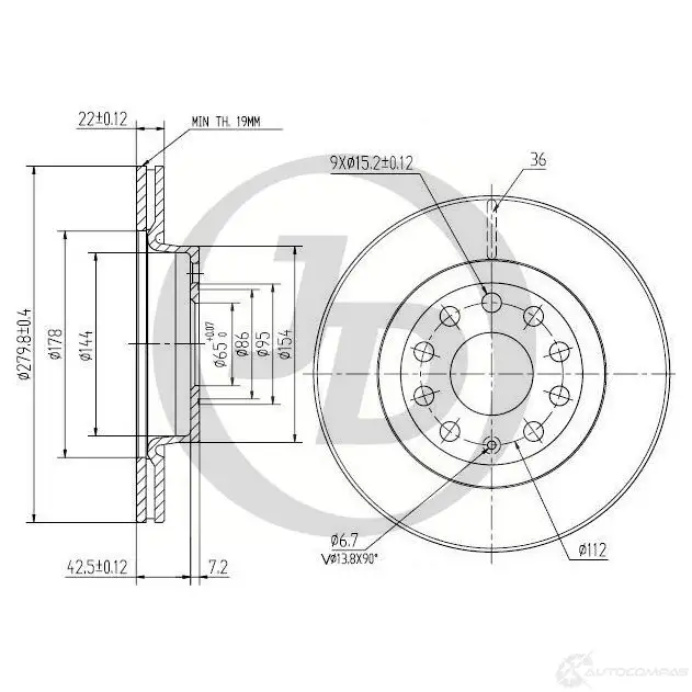 Диск тормозной JD 1420586212 JBD0023 SQDUM V изображение 0