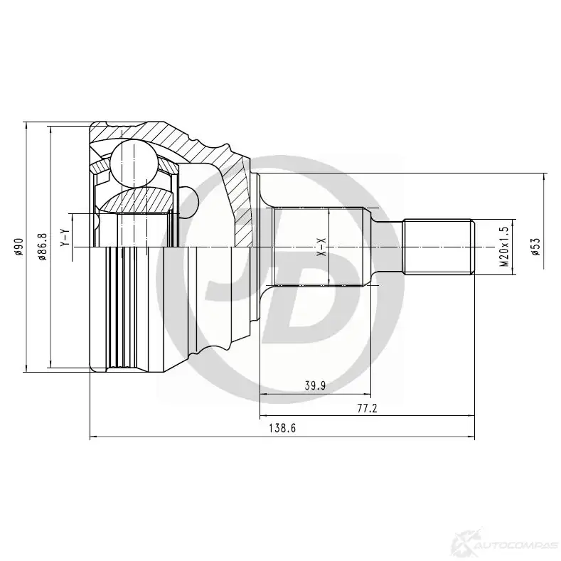 ШРУС JD G PNV5CA JCT0220 1420591115