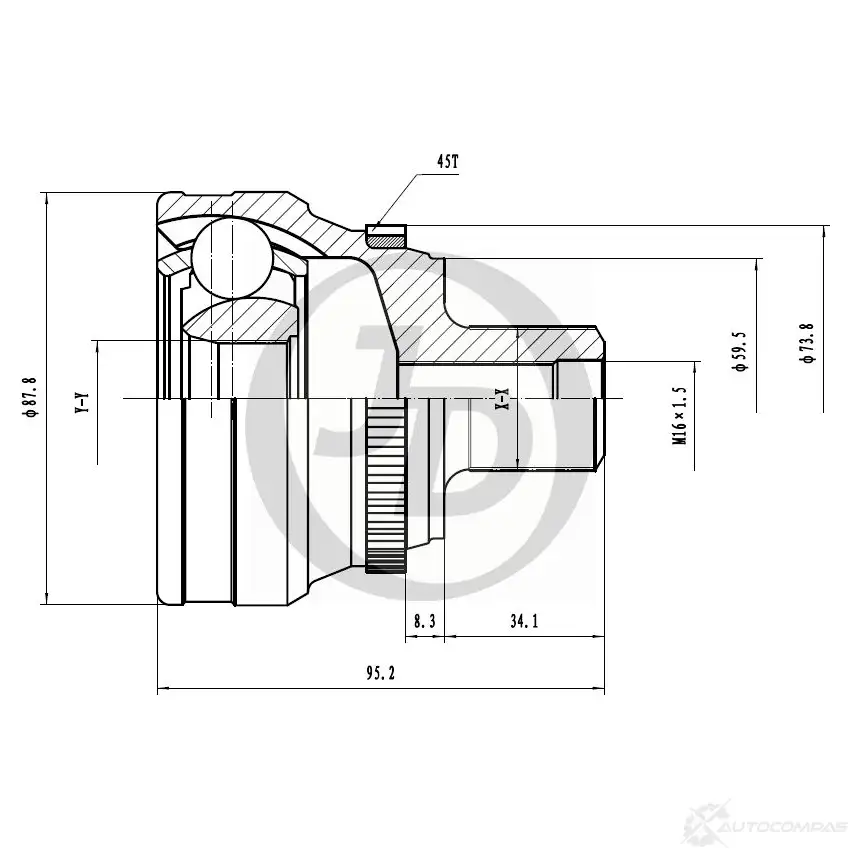 ШРУС JD JCT0248A 1420591141 M6W 37G4