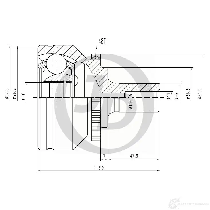 ШРУС JD JCT0125A 1420591059 R 8P0S