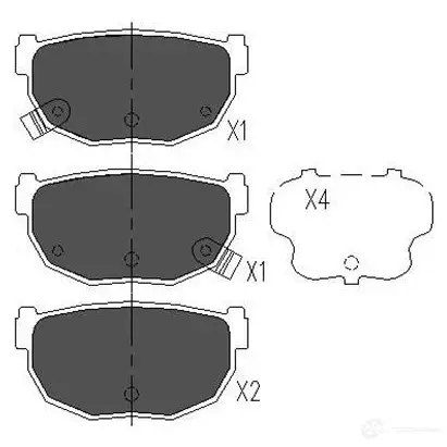 Тормозные колодки, комплект KAVO PARTS P64 FXD 1767408 kbp6542 871561615188 изображение 0