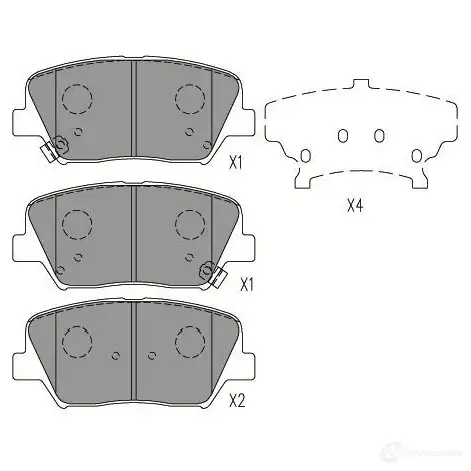 Тормозные колодки, комплект KAVO PARTS 8715616272025 87X7 8W 1219283549 bp3059 изображение 0