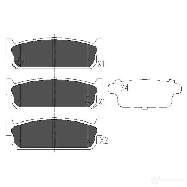 Тормозные колодки, комплект KAVO PARTS O D2UL 1767438 kbp6572 871561615218