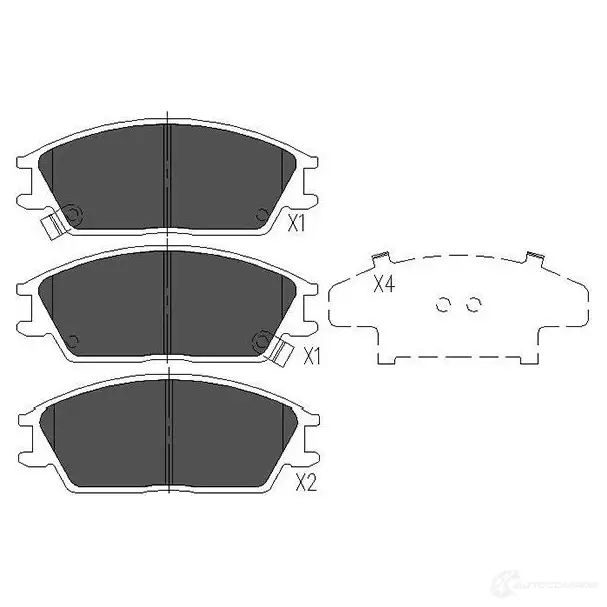 Тормозные колодки, комплект KAVO PARTS 1767174 F5 DOG kbp3028 8715616156905