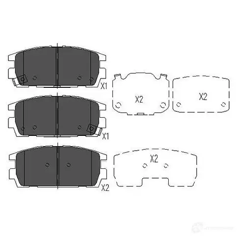 Тормозные колодки, комплект KAVO PARTS 871561615063 2RD 1NC kbp3017 1767163 изображение 0