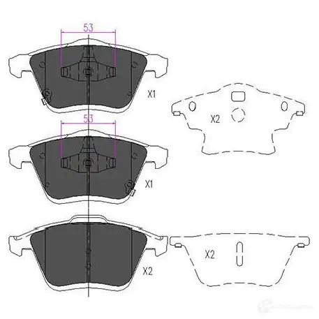 Тормозные колодки, комплект KAVO PARTS kbp4553 1767293 871561615137 4L6J U изображение 0