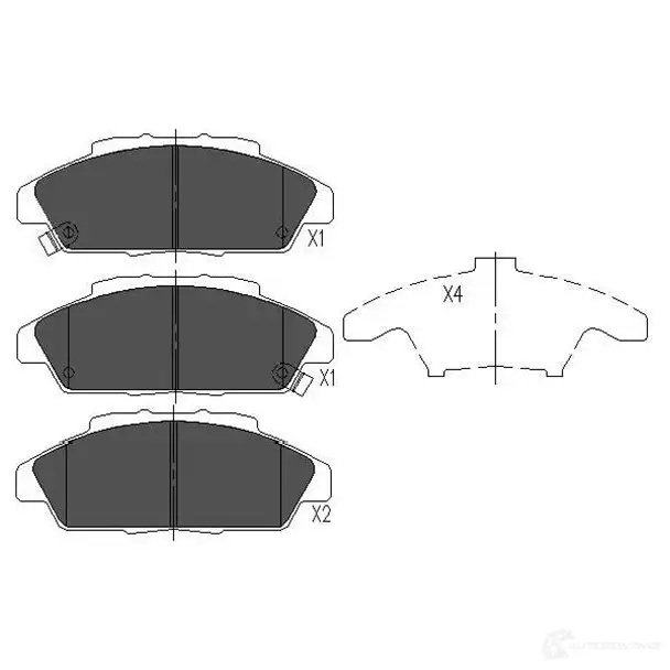 Тормозные колодки, комплект KAVO PARTS 871561615034 kbp2025 1767107 2R47 VQ