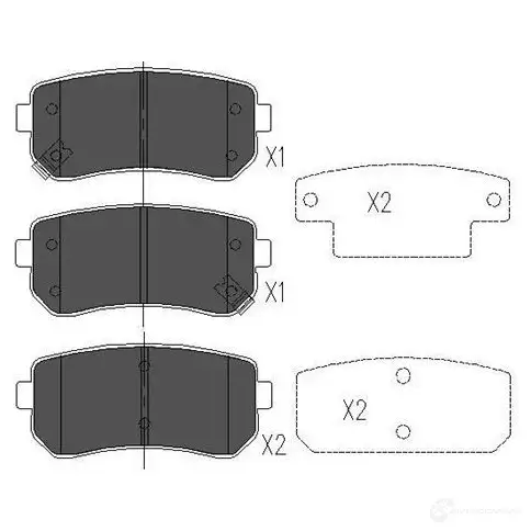 Тормозные колодки, комплект KAVO PARTS kbp3041 JW BD6 1767187 8715616232173