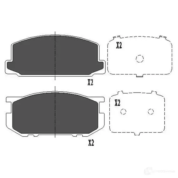 Тормозные колодки, комплект KAVO PARTS kbp9030 871561615267 1767572 0EK0X 0