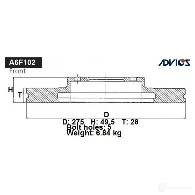 Тормозной диск ADVICS GR46 FG 1425071211 A6F102B изображение 0