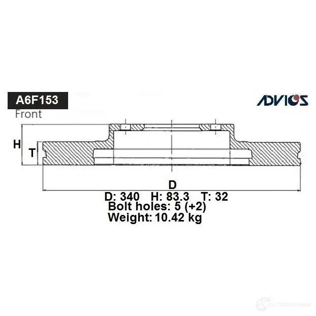 Тормозной диск ADVICS 1425071223 A6F153B B C4M3S