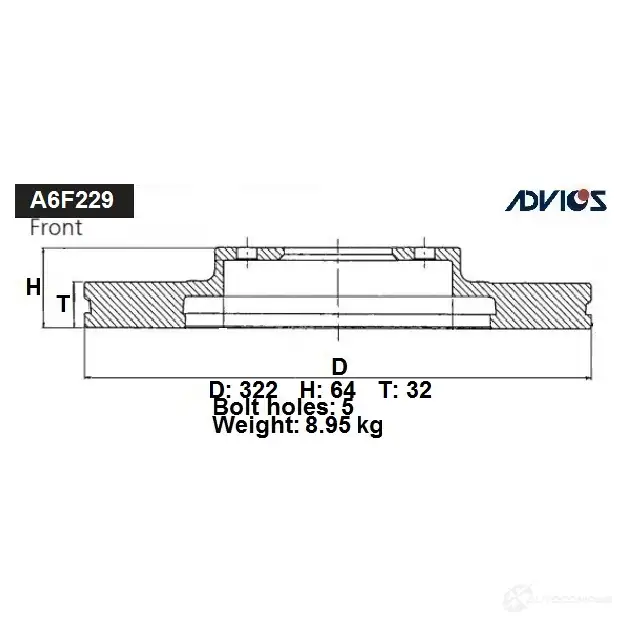 Тормозной диск ADVICS HLPHRW 9 1425071237 A6F229B