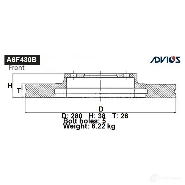 Тормозной диск ADVICS A6F430B DILE 1 1425071249