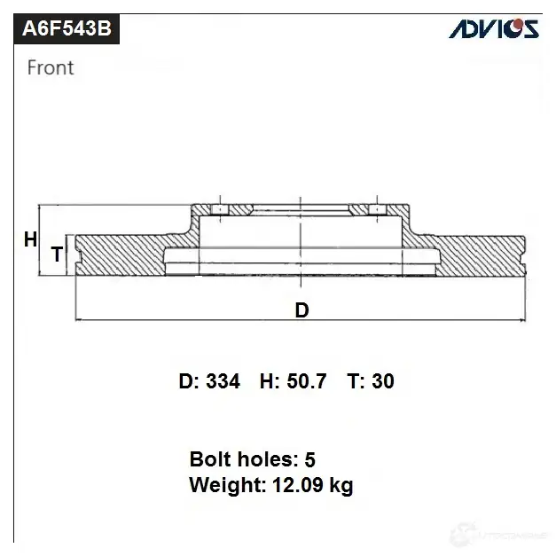 Тормозной диск ADVICS A6F543B WGWZ4 M 1425071253 изображение 0