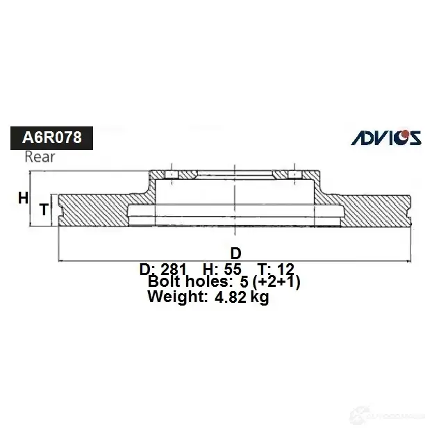 Тормозной диск ADVICS 4QQ VA 1425071257 A6R078B изображение 0