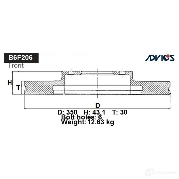 Тормозной диск ADVICS L MKI7MA 1425071299 B6F206B изображение 0
