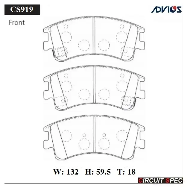 Тормозные колодки дисковые, комплект ADVICS 1420570149 ZEQ4I 4K CS919 изображение 0